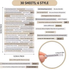 1500 Pcs Quote Stickers for Journaling 30 Sheet Scrapbooking Phrases Word Sticke