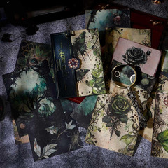 80 Sheets Gothic Scrapbook Paper for Scrapbook Kit, Vintage Ephemera for Junk Jo