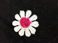 CraftbuddyUS Lace Fabric Motifs with Pink Small Flower Center 2.5cm