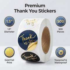 Thank You Stickers Small Business – 1 Rolls 500 Pieces Thank You for Supporting