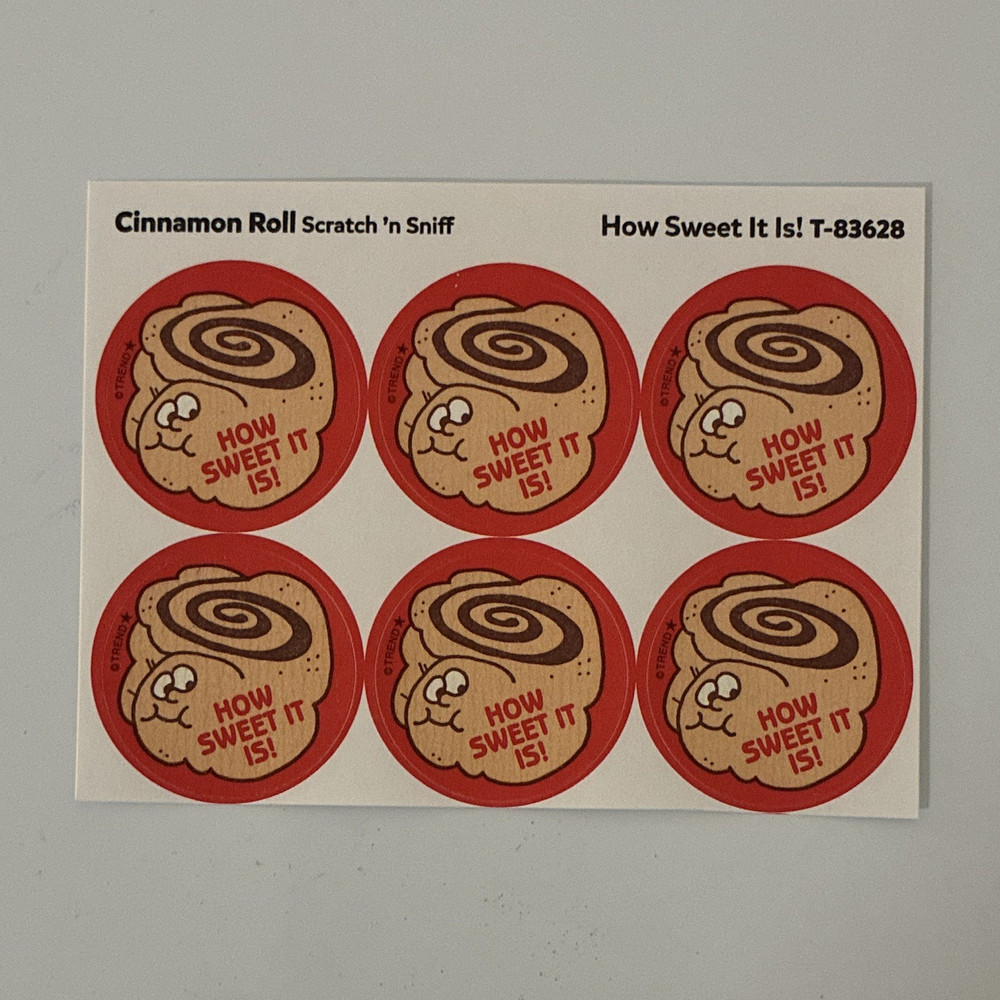 Trend Cinnamon Roll Scratch ‘n Sniff Sticker Sheet How Sweet It Is! T-83628