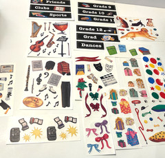 Creative Memories 15 Sticker Blocks and Strips Music School Dogs Bows Balloons