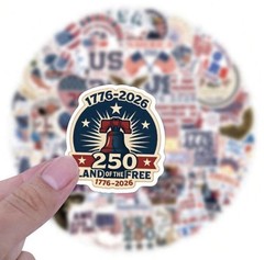 56 PACK USA AMERICA ANNIVERSARY 250 YEARS 1776 2026 Sticker Decal Bulk Lot Set