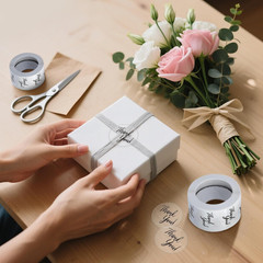 1000Pcs Clear Thank You Stickers round Transparent PVC Stickers Thanksgi