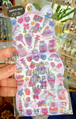 NIP Adorable Kawaii Glitter 3D Semi Transparent Epoxy Stickers: You Choose!