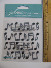 Jolee’s MUSIC NOTES REPEATS Embellishments Glitter/Rhinestones 24 Pieces NOS