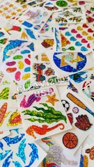 VINTAGE STICKERS LOT OF 176 MODULES HAMBLY STUDIOS PRISMATIC/GLITTER NO REPEATS