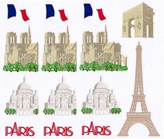 Mrs. Grossman’s PARIS France Eiffel Tower Scrapbook Stickers 3 sheets