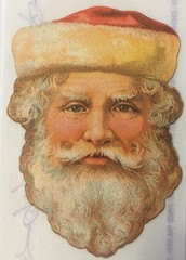 VICTORIAN SANTA Gifted Stickers(1pc) 2″x3-1/4″Punch Studio•Antique•Old World•••