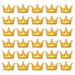 50Pcs Crown Appliques Sew on Patches, Shiny Crown Charm, Gold