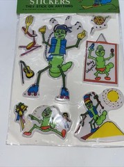 Vintage 1983 Jerry The Gypsy Moth Caterpillar Sealed Puffy Stickers NOS