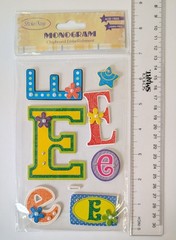 Letter E Monogram Chipboard Scrapbooking Stickers by Sticker King