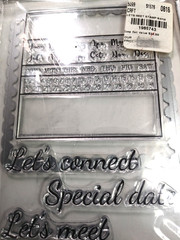 RG- Clear Cling Stamps CALENDAR 12 Stamps & scallop die and 2 Bonus note stamps