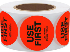 Hybsk Fluorescence USE First Stickers Restaurant Food Service FIFO Label 1.5 Inc