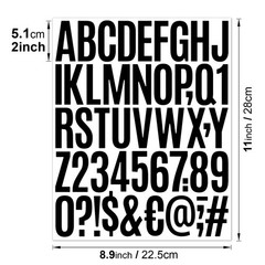 1000 Pcs Waterproof 2″ Vinyl Alphabet & Number Stickers – Self-Adhesive, Black