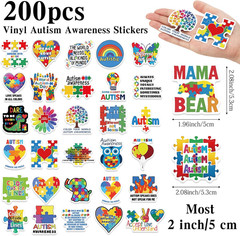 Autism Awareness Stickers, 100 PCS Puzzle Pieces Autism Stickers for Teen Adult