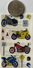 MOTORCYCLE Foil Stickers(14pc)Mrs. Grossman’s•Riding•Helmet•Speed •Route 66•Road