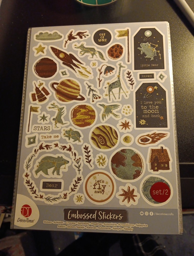2X EMBOSSED STICKERS FOR SCRAPBOOKING 29×20 CM (Z546)