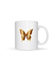 Gilded Golden Butterfly Sticker – Metallic Butterfly Sticker 4 X 4 Inches