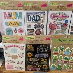 Sticker Lot of 15 Packs Grandma Grandpa Mom Dad Happy Birthday Catus Lot #5