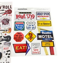Creative Imaginations Scrapbook Stickers Set Ford Trucks Rock N Roll Road Trip