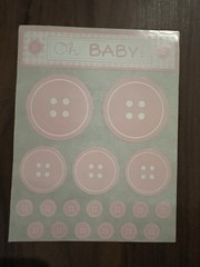 5 Sheets Rare Vintage SRM Oh Baby Pink Buttons Stickers