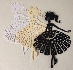 LITTLE PRINCESS Die-Cuts (3pc)Approx.3”x4-1/2”•Crown•Wedding•Bride•Castle•Dance