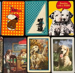 Lot of 20 Dog Themed Single Playing Cards Vintage to Modern craft junk journal