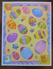 Vintage Hallmark Easter egg sticker sheet, Hallmark decorated egg sticker sheet