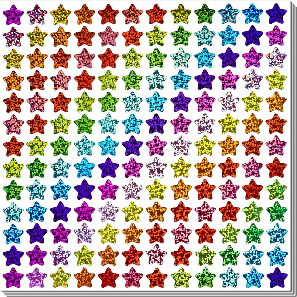 2340 PCS Holographic Star Stickers for Kids Reward,0.6″ Sparkly Small Stars | Ra
