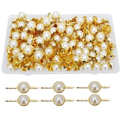 12 X 18Mm 100Pcs Imitation Pearl Brads Paper Fastener Scrapbooking DIY Making We