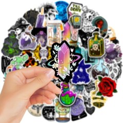 50pcs SPIRITUAL Stickers Pack,Crystal Potion Gothic Halloween Stickers, 197