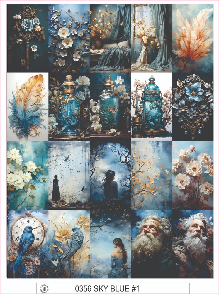 SKY BLUE #1 – COMPLETE SHEET OF 20 STICKERS