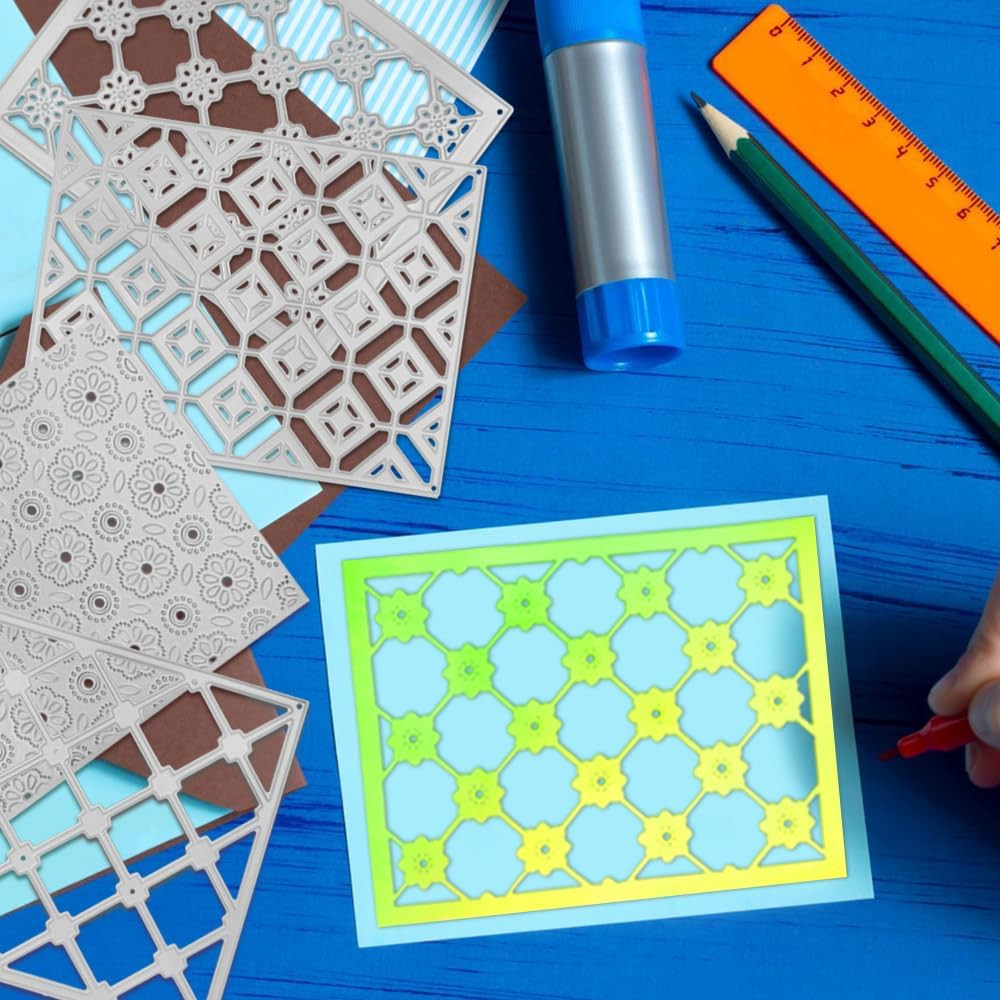 4 PCS Rectangular Die Cuts for Card Making, Openwork Lace Card Making Supplie…