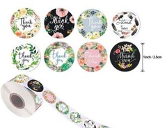 1″ Round Thank You Stickers Bussiness Kraft Stickers Label Self-Adhesive Sticker