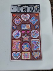 Very Rare Very Large Vintage Mark 1 Chrome Butterfly Sticker Sheet from 1983