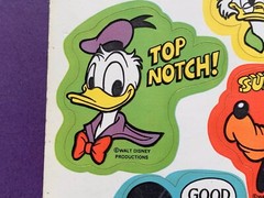 Vintage Walt Disney Productions Stickers – 1 Sheet – Mickey Minnie Pluto Donald