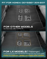 DiffCar® for Honda Odyssey Floor Mats 2011 2012 2013 2014 2015 2016 2017 (F