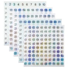 SaktopDeco 15 Sheets Mini Number Stickers 1 to 500 Round Labels Stickers Consecu