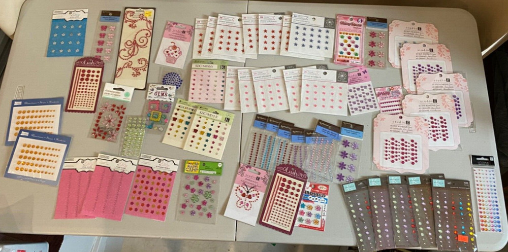 Huge lot of Bling Gems Crystals Scrapbooking Craft Stickers Various brands