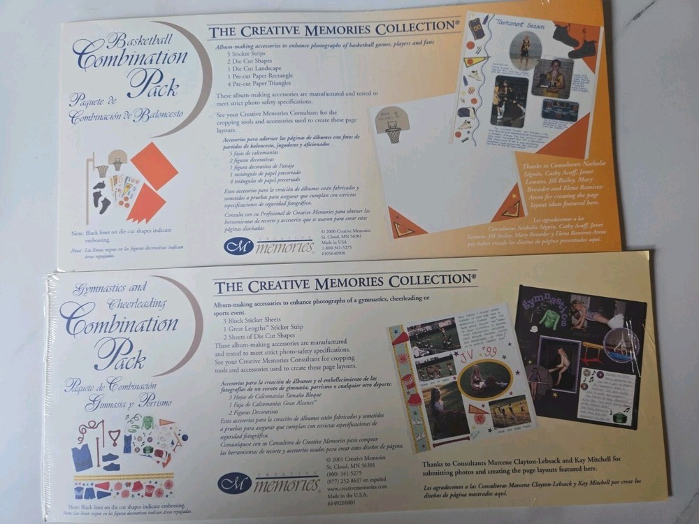 NIP Creative Memories Basketball and Gymnastics & Cheerleading Combination Packs