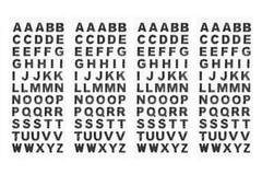 220PCS 4 Sheets Self Adhesive Glitter Rhinestone A to Z Alphabet Letter Black