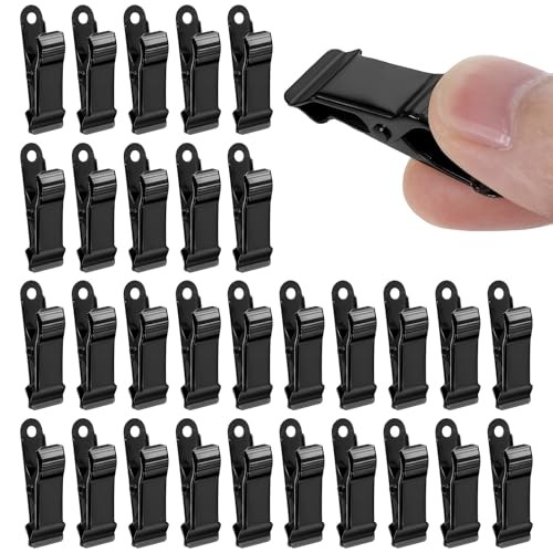 30 PCS Black Mini Clips for Crafts, 1.58 Inch X 0.5 Inch Metal Alligator