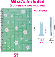 Reusable Sticker Book – 60 Sheets, Collecting Album, Organizer, Blank Book for