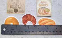 Vintage Food Stickers Bread Butter Breakfast Meal Bakery Shop Lot of 5 Pc