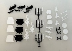 Halloween Die Cuts * Spooky Halloween Scene Setter * Three Sets * B&W Cardstock