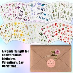 Flower Stickers for Scrapbooking590 Pieces, 48 Sheets,Decorative Floral Stick…