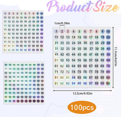 Number Stickers 1-200 Holographic Round Labels Small