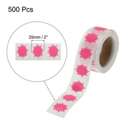 Color Coding Burst Labels 1 Roll Fluorescent Pink 1 Inch Adhesive Dots Stickers