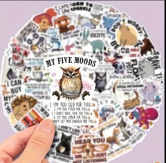 10pcs Sarcastic Animal Quote Stickers- Scrapbook, Journal, DIY Crafts & Card
